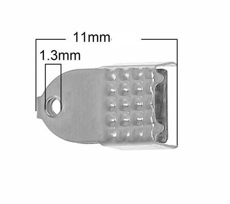 20 stuks koordklem Lichtzilver 11 x 6 mm