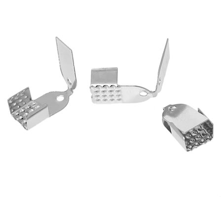 20 stuks koordklem Lichtzilver 11 x 6 mm