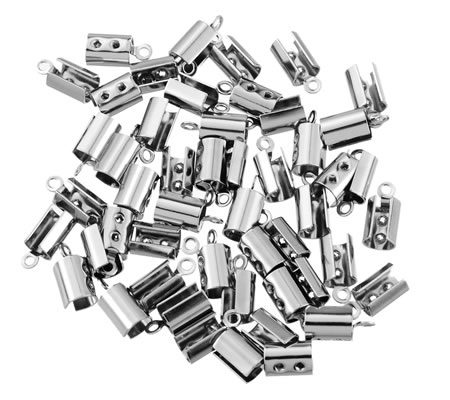 2x koordklem Donkerzilver 5 mm RVS