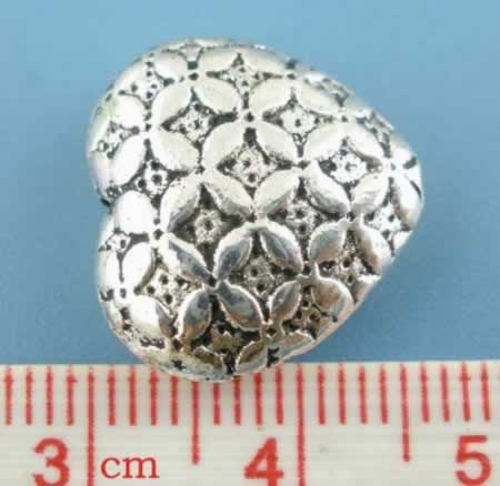 1x Hartje Oud Zilver Kraal (metaal)