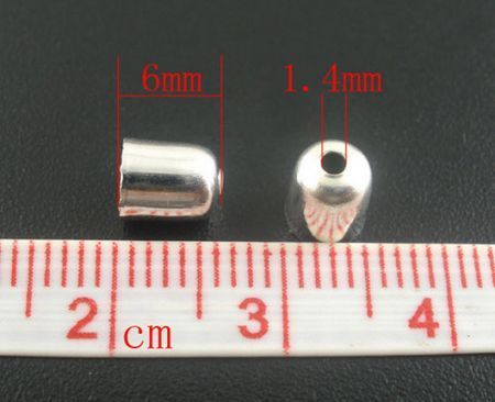 4x Kralen Kapjes Licht Zilver