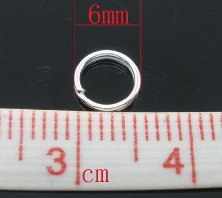 800 Stuks Splitring Licht zilver 6 mm