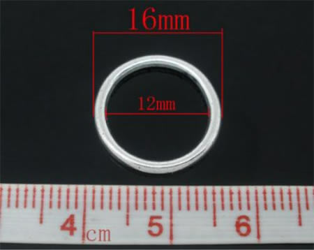 5x Gesloten Ring Licht zilver