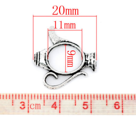 1x kraal theepotje donker zilver