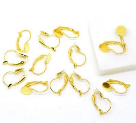 1 paar Oorbelhaakjes met plakvlak goudkleurig