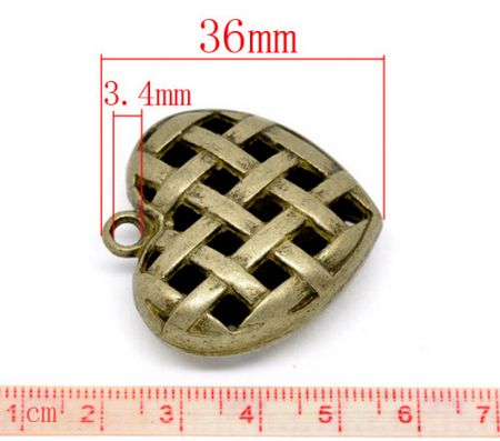 1x Hart Bedel Brons 35 x 36 mm