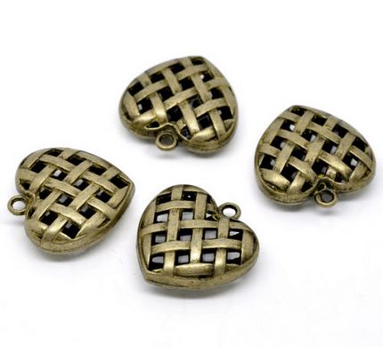 1x Hart Bedel Brons 35 x 36 mm