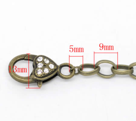 1x Armbandje Brons / Strass lobsterslot 19 cm