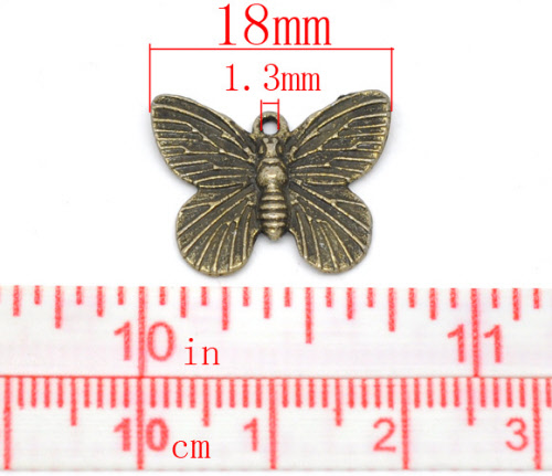 1x Bedeltje Vlinder brons
