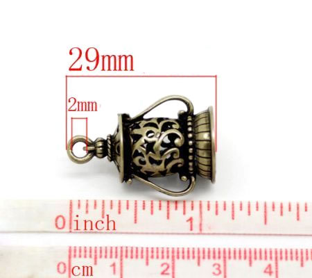 1x Bedel lantaarn Brons 3-D