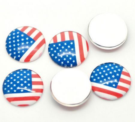 Glazen cabochon US Vlag 20mm rond