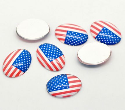 Glazen cabochon US Vlag 18 x 25 mm