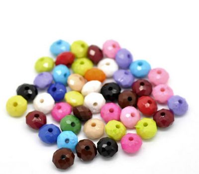 100 stuks Facet Acryl mix 8 x 6 mm