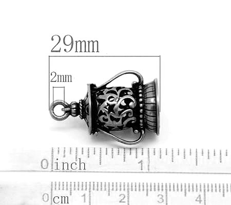 1x Bedel lantaarn Donker Zilver 3-D