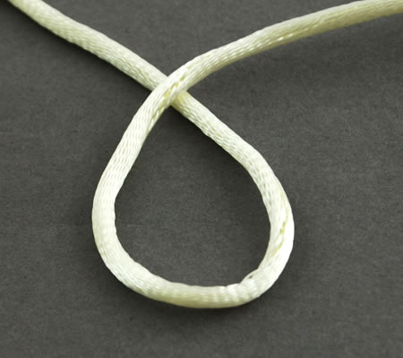 1 Meter nylon soepel vallend koord gebroken wit