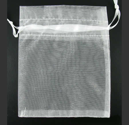 25x Organzazakjes 15 x 10 cm Wit