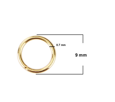 50x Open ring Goudkleurig 9 mm