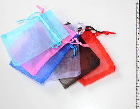 25 organzazakjes mix 12 x 9 cm mix