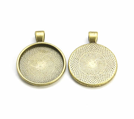 Cabochonhanger 25 mm Brons