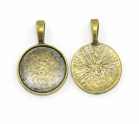 1x Cabochon hanger 18mm Brons