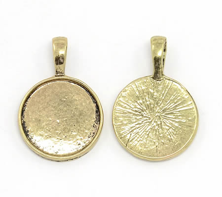 1x Cabochon hanger Licht Oud Goud