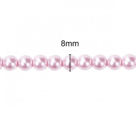 Snoertje Glasparel 8 mm Roze