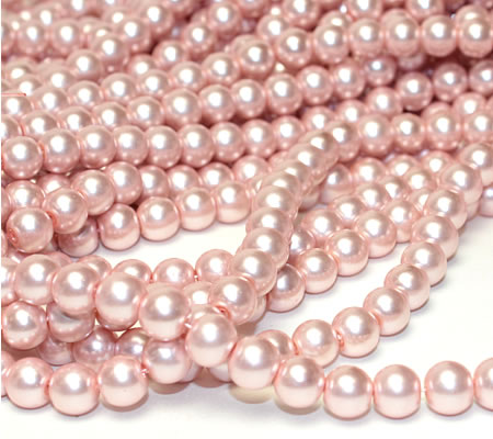 Snoertje Glasparel 8 mm Roze