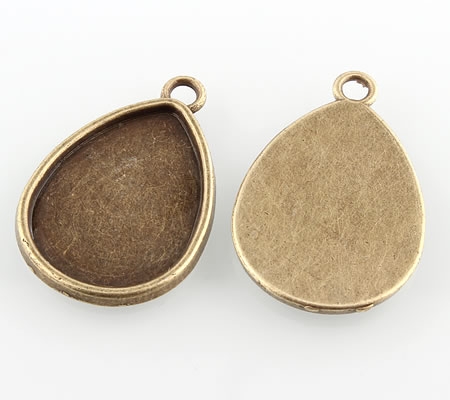 1x Cabochonbedel Brons Druppel