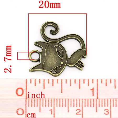 1x Bedeltje Kat/Poes Brons