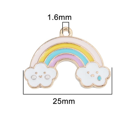 1x Bedeltje Regenboog/rosegold