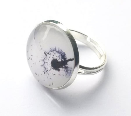 Ring met cabochoncup Licht zilver