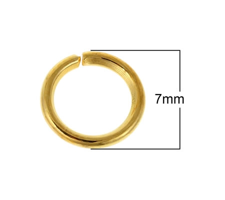 100x Open ring Goudkleurig 7 x1 mm