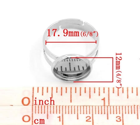 1x Basis Cabochon Ring Donker Zilver