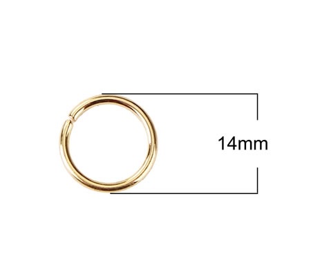 10x Open Ring Goudkleurig 14 x 1.5 mm