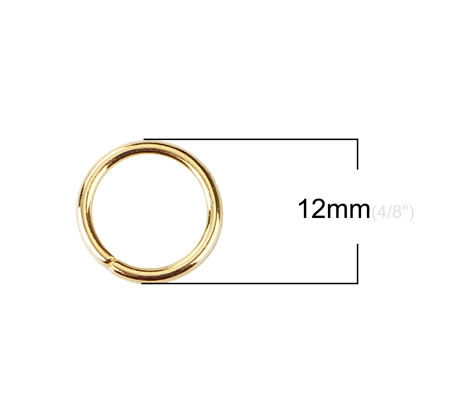 20 stuks Open ring Goudkleurig 12 x 1.2 mm
