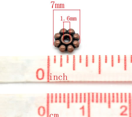 50 stuks Rondel Roodkoper 7 mm