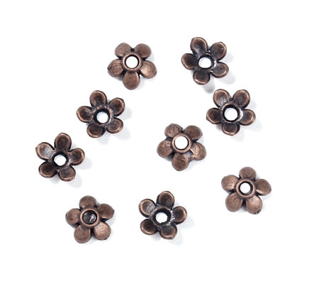 50x Kralen kapjes Roodkoper