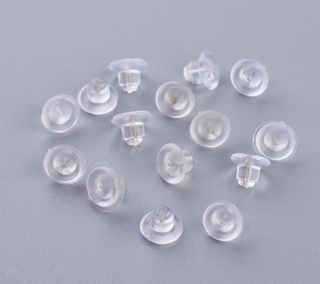 10x rubberen oorbelstoppertjes 7 x 5 mm