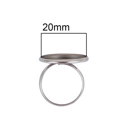 1x Cabochon Ring RVS 20mm