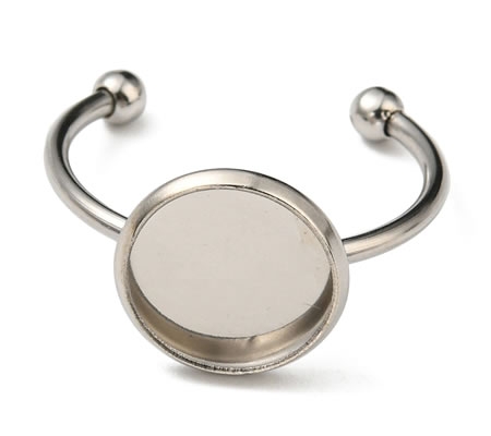 1x Cabochon Ring RVS 10 mm