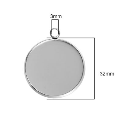 1x Cabochon bedel RVS 304 - 30 mm