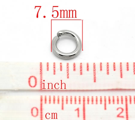 50x roestvrijstalen (304) open ring 7.5 mm