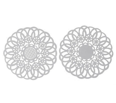 1x RVS Filigrain ornament Donker Zilver - Flinterdun