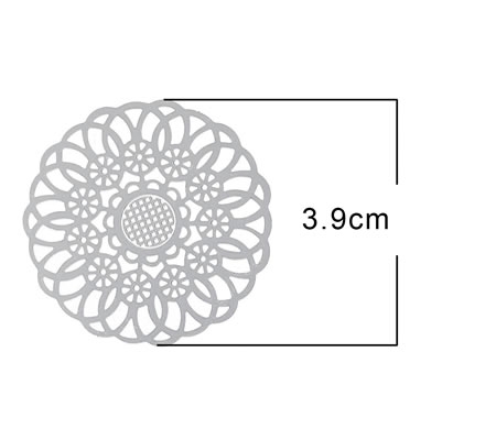1x RVS Filigrain ornament Donker Zilver - Flinterdun