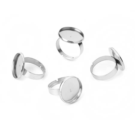 1x Cabochon Ring RVS 16mm