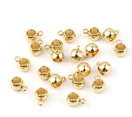 1x Goudkleurig Bedelhanger (bail) RVS