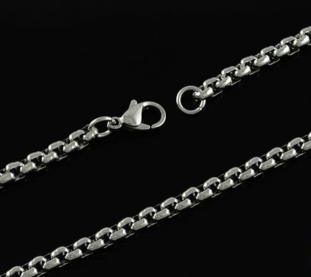 1x Hals Ketting / Roestvrijstaal (304) 52 cm