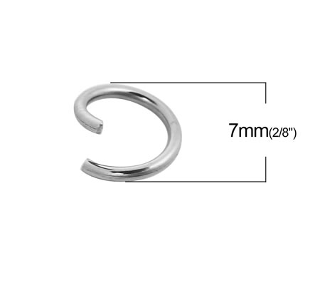 50x roestvrijstalen (304) open gevouwen ring 7 mm
