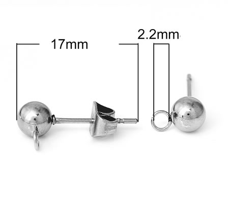 1 Paar Oorstekertjes RVS 304 / 4 mm
