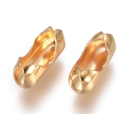 1x ballchain connectors goudkleurig RVS ballchain 1.5 - 2.0